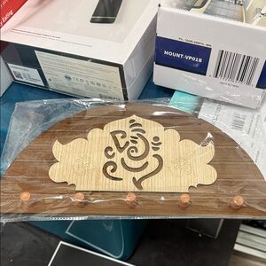 Wooden Wall Key Holder with Ganesh Design